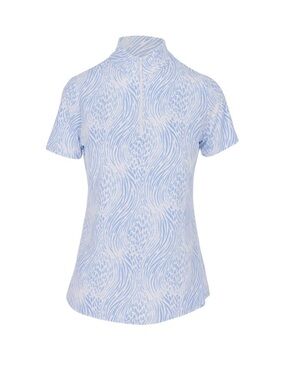 EUC IBKUL Women's Alena Print 1/4 Zip Mock
